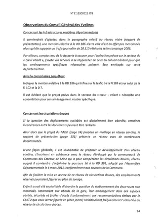 N' E 11000125 /78


Observations du Conseil Général des Yvelines

Concernant les infrastructures routières départementales...