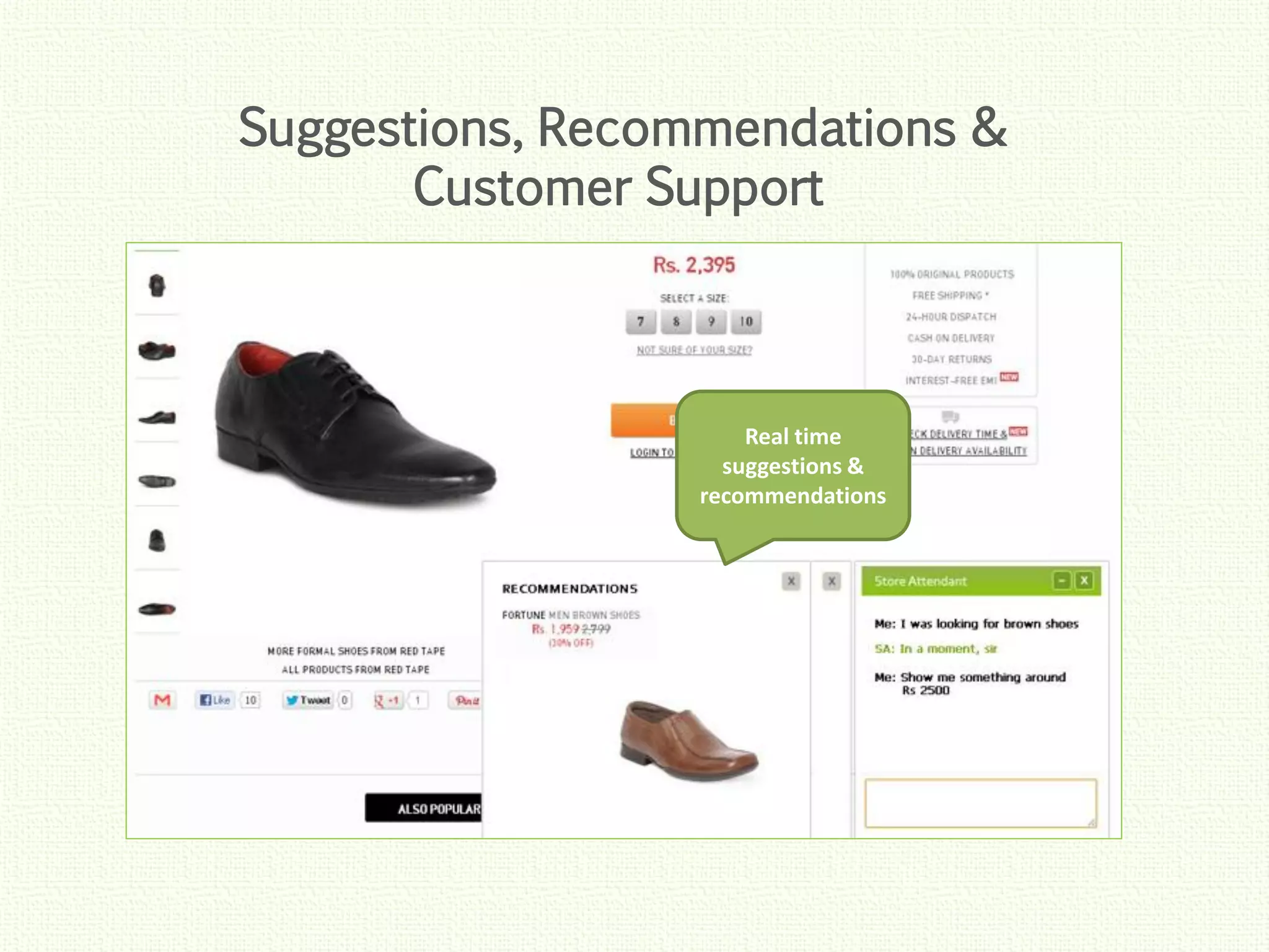 Click to edit Master title style
Click to edit Master title style
Click to edit Master title style
Click to edit Master title style
Click to edit Master title style
Real time
suggestions &
recommendations
Suggestions, Recommendations &
Customer Support
 