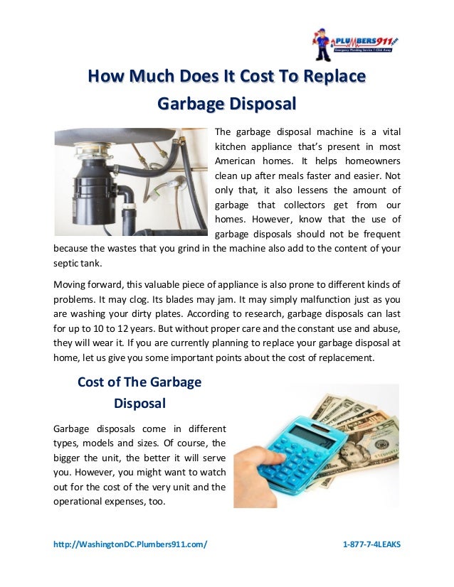 Cost To Replace Garbage Disposal