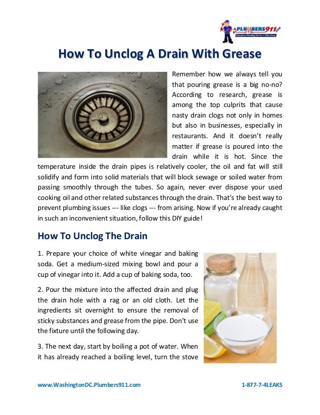 How To Unclog A Drain With Grease