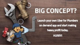 BIG CONCEPT?
Launch your own Uber for Plumbers
on demand app and start making
heavy profit today.
HURRY!
7
 