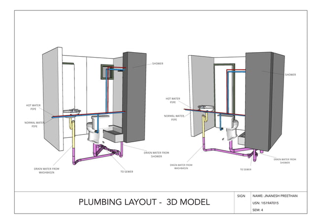 PLUMBING LAYOUT- CIVIL ENGINEERING-MEP-E | PDF | Bath and Shower ...