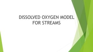 DISSOLVED OXYGEN MODEL
FOR STREAMS
 