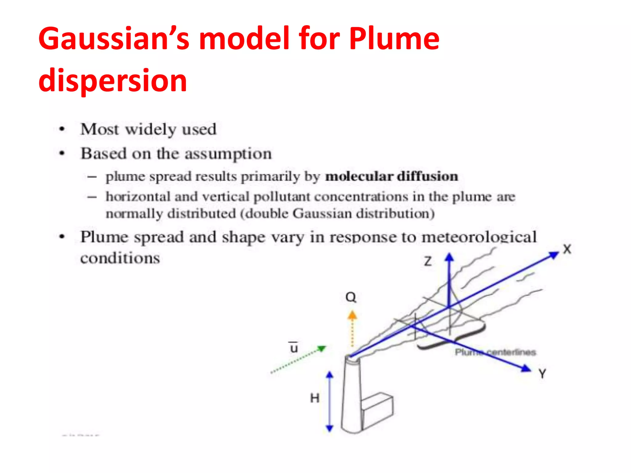 Plume rise and dispersion, models | PPTX