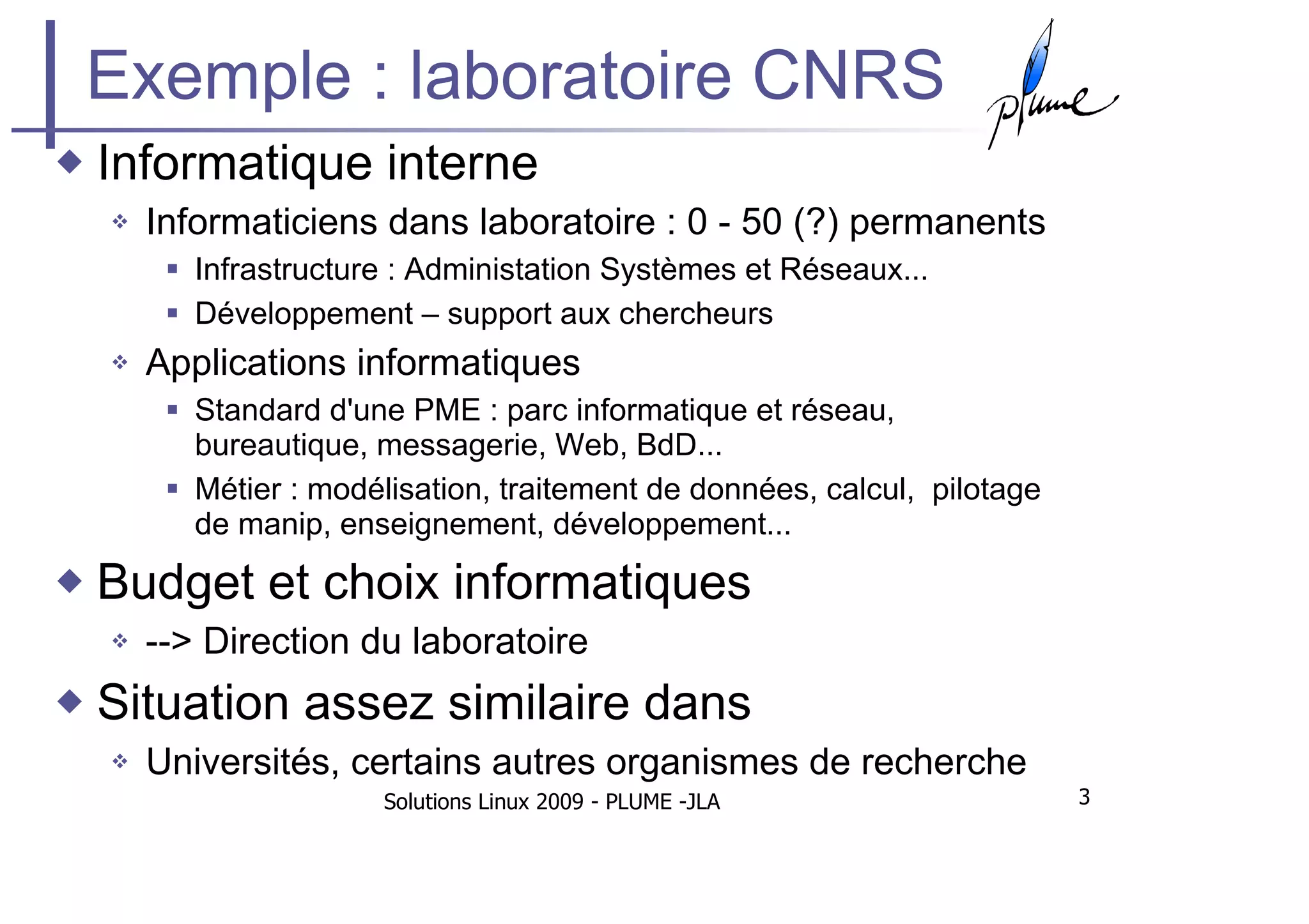 Plume Solutions Linux 2009
