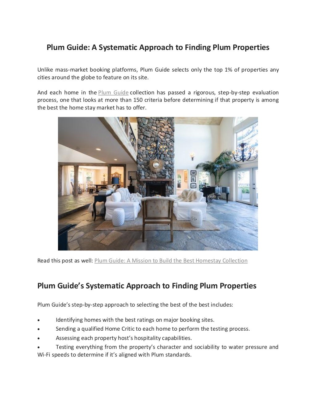 Plum Guide A Systematic Approach to Finding Plum Properties