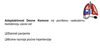 Adaptabilnost Desne Komore na povišenu vaskularnu
rezistenciju zavisi od:
Starosti pacijenta
Brzine razvoja plućne hipertenzije
 