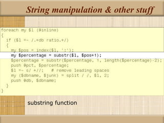 String manipulation & other stuff substring function 