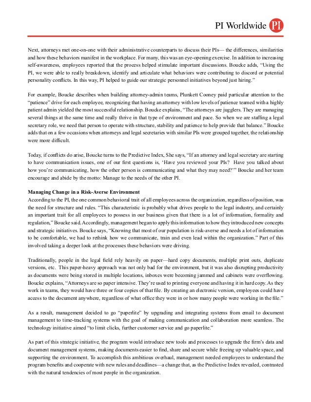 Plunkett cooney law firm culture change and pi