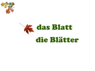 das Blatt
die Blätter

 
