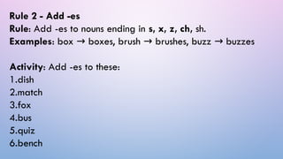 Plural form OF NOUNS with s with es.pptx