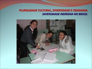 PLURALIDADE CULTURAL, DIVERSIDADE E CIDADANIA DIVERSIDADE INDÍGENA NO BRASIL 