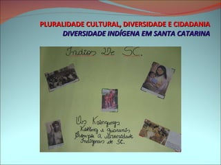 PLURALIDADE CULTURAL, DIVERSIDADE E CIDADANIA DIVERSIDADE INDÍGENA EM SANTA CATARINA 