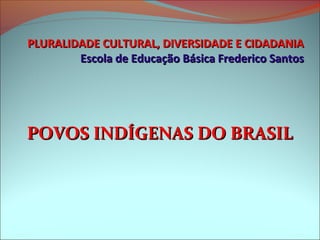 PLURALIDADE CULTURAL, DIVERSIDADE E CIDADANIA
        Escola de Educação Básica Frederico Santos




POVOS INDÍGENAS DO BRASIL
 