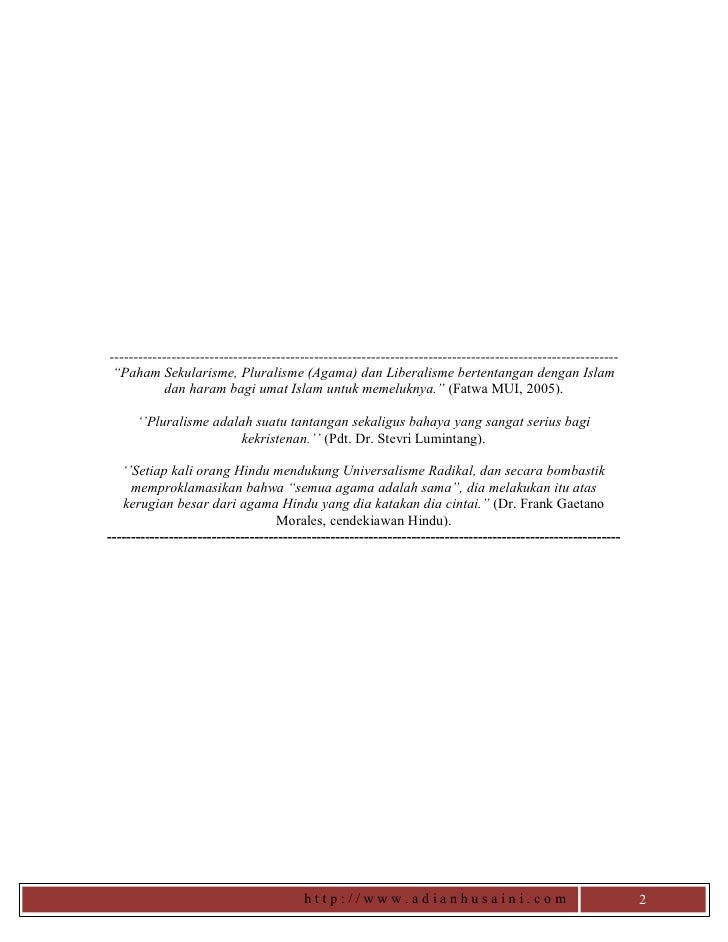 Pluralisme Musuh Agama Agama