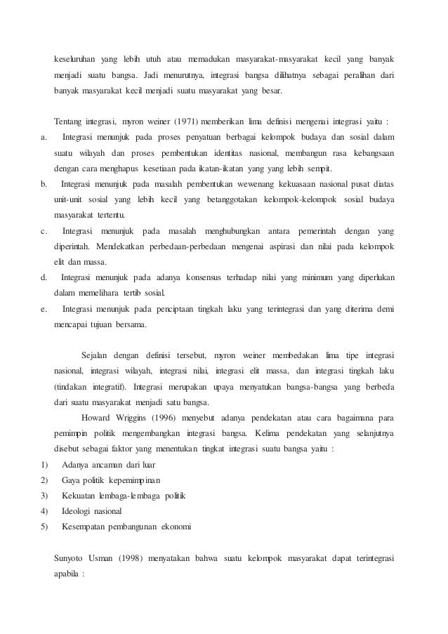 Pluralitas Dan Integrasi Nasional Dalam Struktur Sosial Masyarakat In