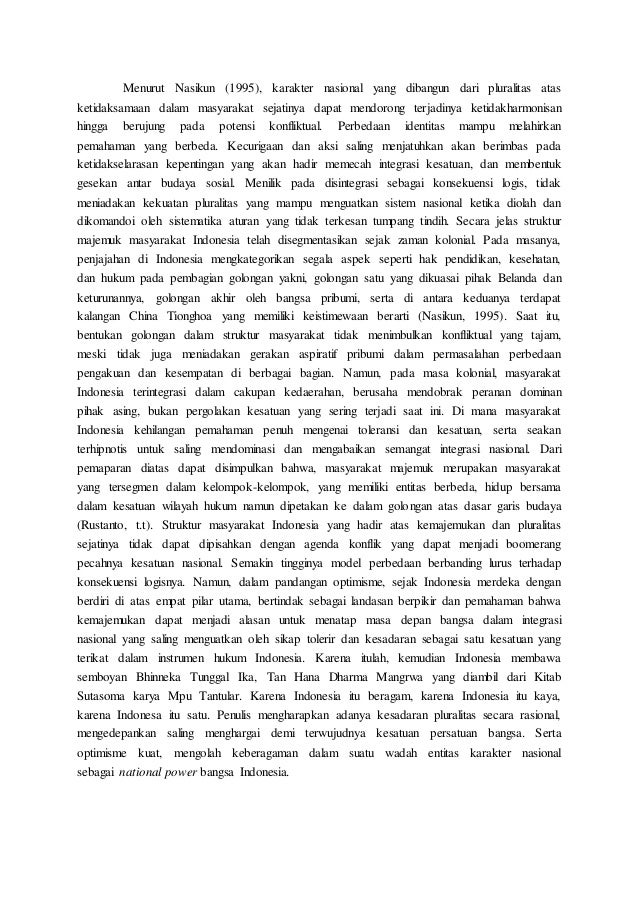 Pluralitas Dan Integrasi Nasional Dalam Struktur Sosial Masyarakat In
