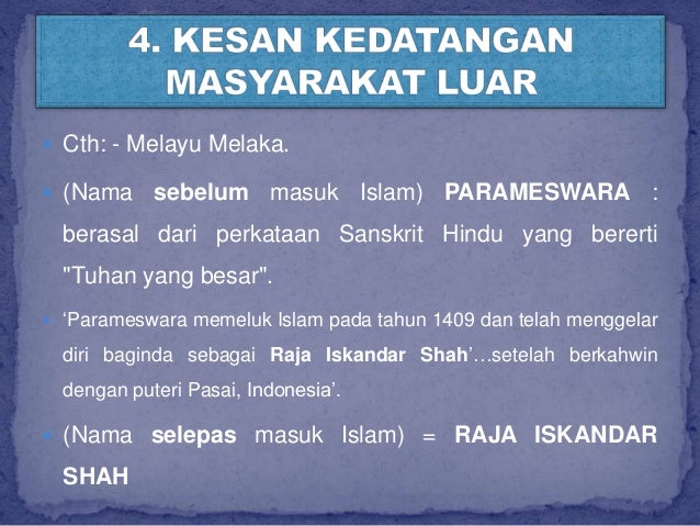 Nama Islam Parameswara Selepas Memeluk Islam
