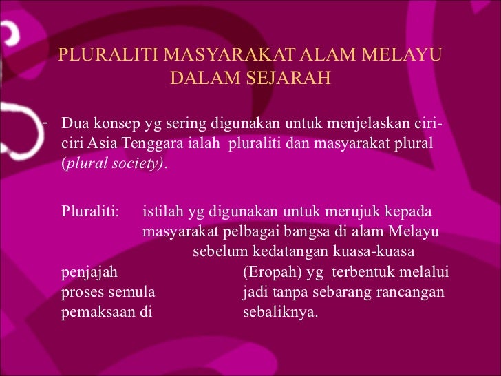 Pluraliti Dan Masyarakat