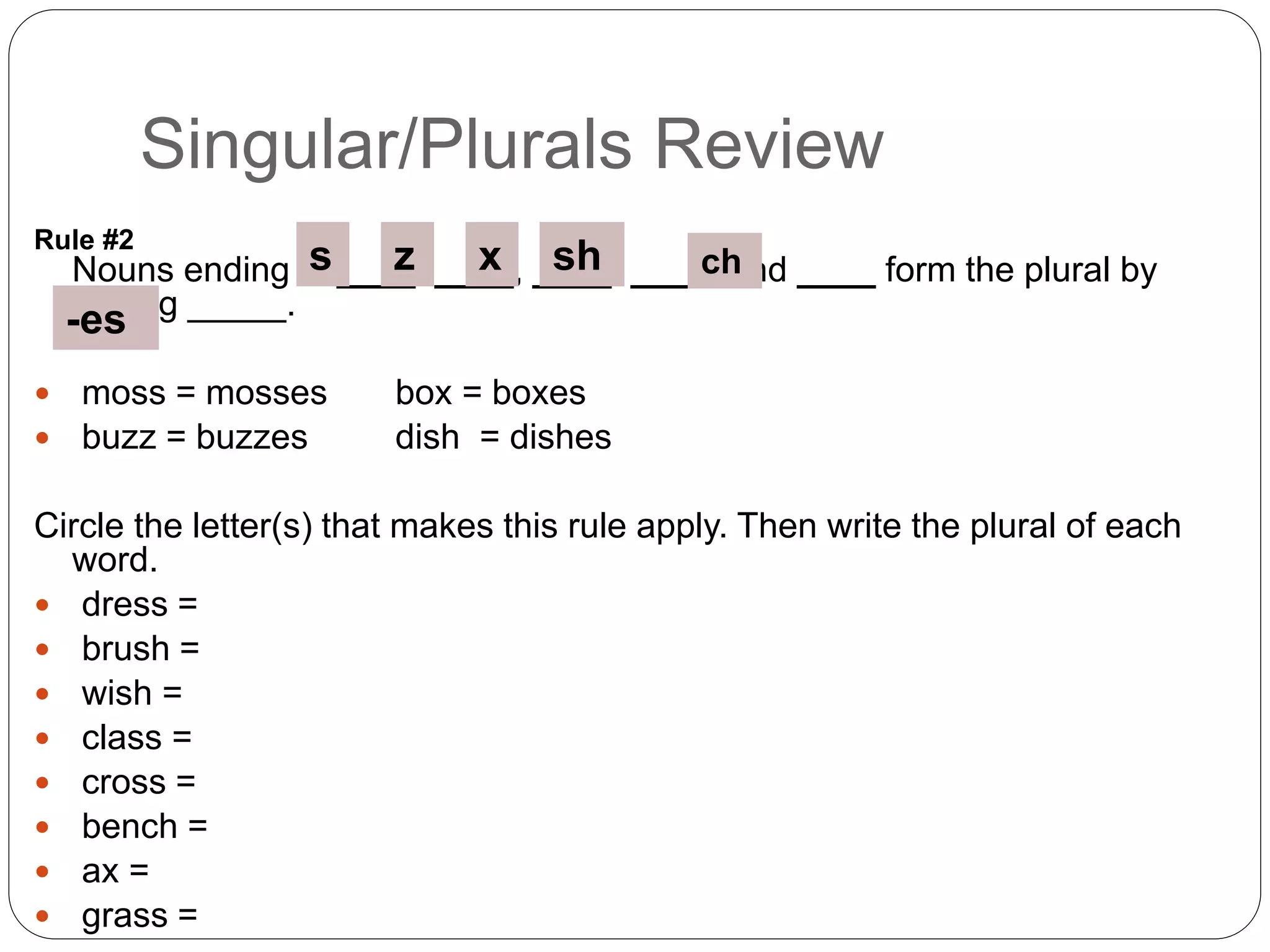Plural nouns power point | PPTX