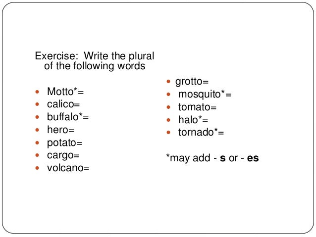 plural nouns power point tornado plural form