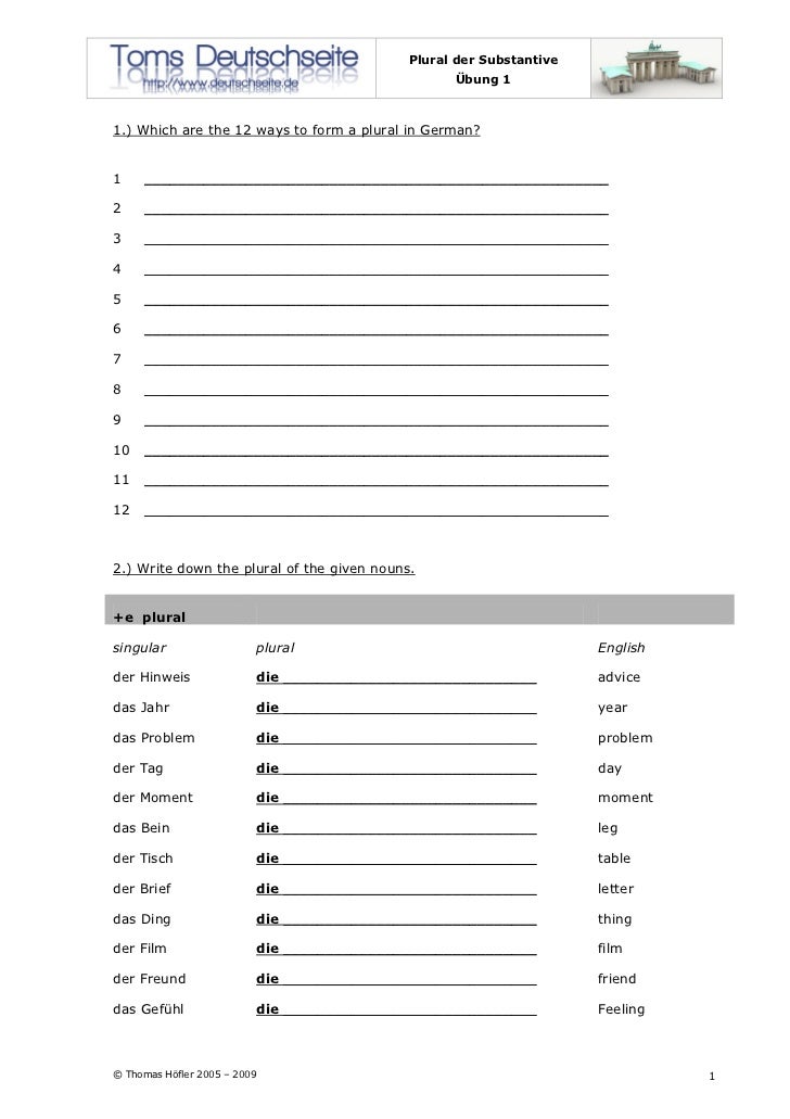 Plural Uebung
