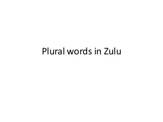 Plural words in Zulu
 