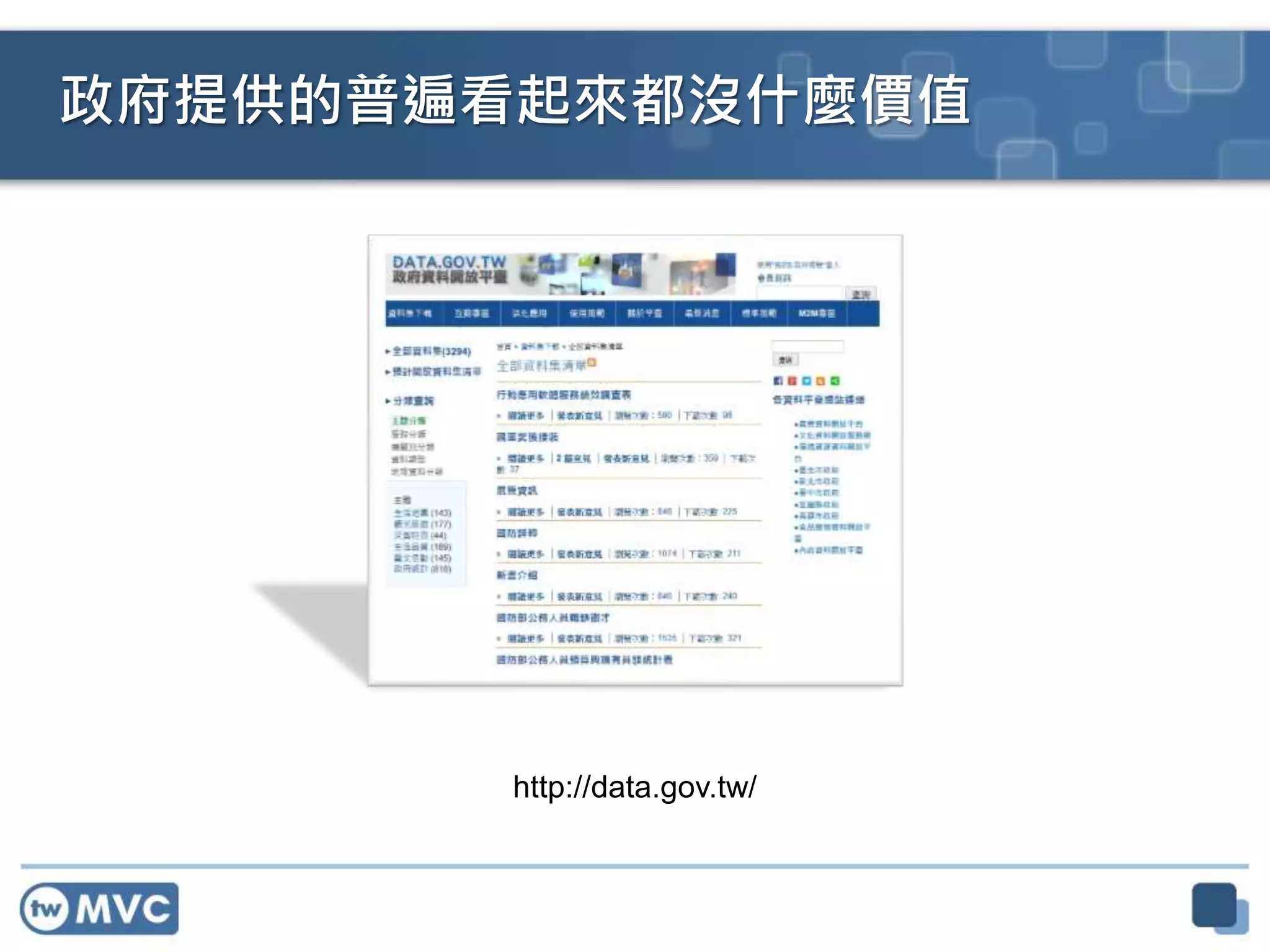 政府提供的普遍看起來都沒什麼價值
 