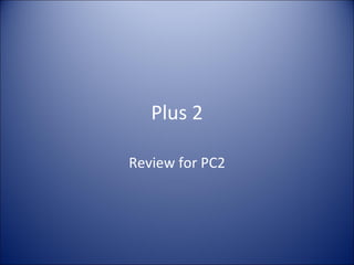 Plus 2 Review for PC2 
