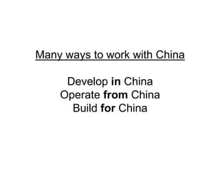 Innovation Models in China