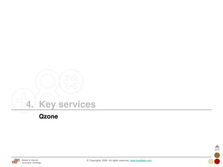 © Copyrights 2009. All rights reserved. www.plus8star.comMobile & Internet
Innovation Arbitrage
Qzone
4. Key services
 