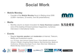 Mobile Social Networks Best Practices from Asia