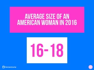 Average size of an
American Woman in 2016
16-18
2
 