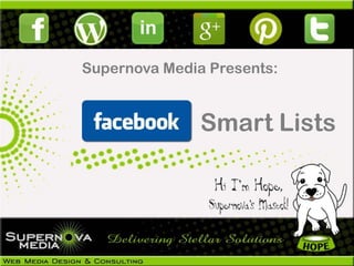 Supernova Media Presents:


               Smart Lists
 