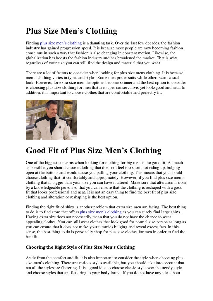 Plus size mens clothing