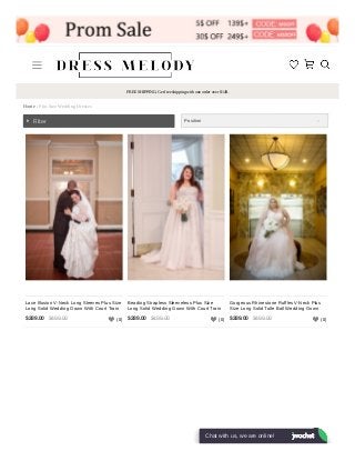 FREE SHIPPING: Get free shipping with one order over $149.
Home › Plus Size Wedding Dresses
Filter
Lace Illusion V-Neck Long Sleeves Plus Size
Long Solid Wedding Gown With Court Train
(0)$499.00$289.00
Beading Strapless Sleeveless Plus Size
Long Solid Wedding Gown With Court Train
(0)$499.00$289.00
Gorgeous Rhinestone Ruffles V-Neck Plus
Size Long Solid Tulle Ball Wedding Gown
(0)$499.00$289.00
Position
Chat with us, we are online!
 