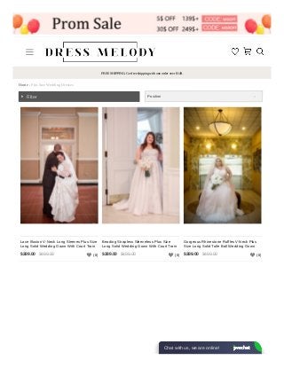 FREE SHIPPING: Get free shipping with one order over $149.
Home › Plus Size Wedding Dresses
Filter
Lace Illusion V-Neck Long Sleeves Plus Size
Long Solid Wedding Gown With Court Train
(0)$499.00$289.00
Beading Strapless Sleeveless Plus Size
Long Solid Wedding Gown With Court Train
(0)$499.00$289.00
Gorgeous Rhinestone Ruffles V-Neck Plus
Size Long Solid Tulle Ball Wedding Gown
(0)$499.00$289.00
Position
Chat with us, we are online!
 