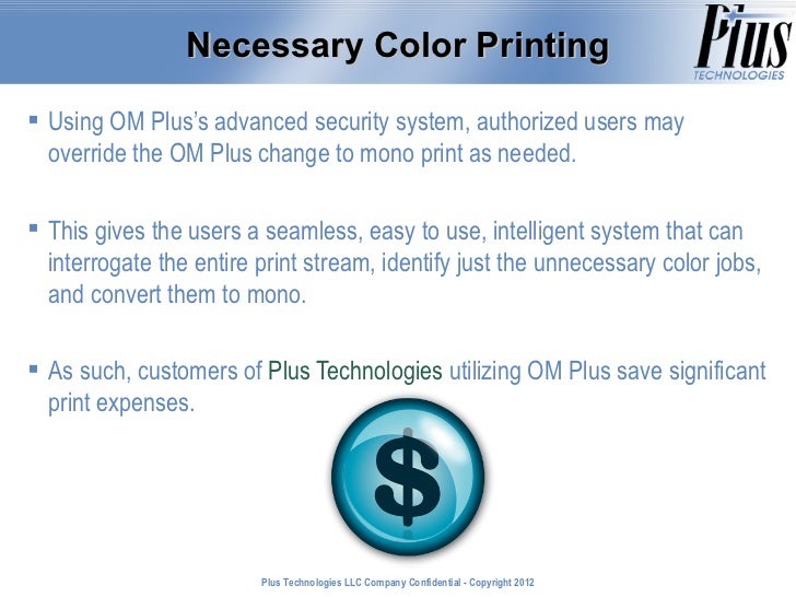 Reducing the Cost of Color Printing