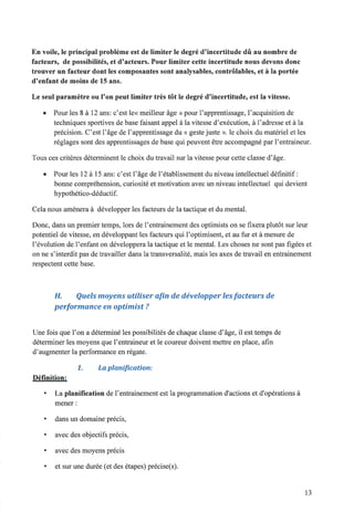 Plus vite en optimist