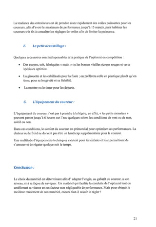 Plus vite en optimist