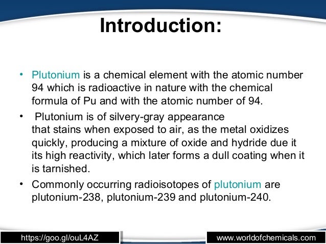 plutonium number atomic & its important Plutonium facts