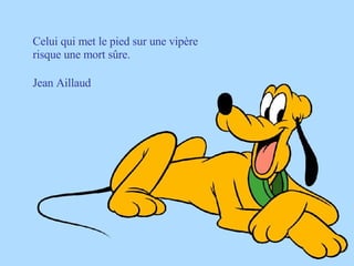 Celui qui met le pied sur une vipère risque une mort sûre. Jean Aillaud 