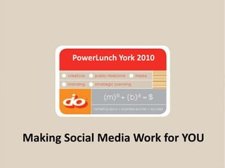 PowerLunch York 2010 Making Social Media Work for YOU 