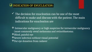 ENUCLEATION_and_EVISCERATION.pptx BY Dr Ravindrakumar | PPTX