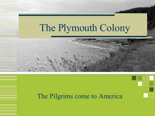 The Plymouth Colony The Pilgrims come to America 