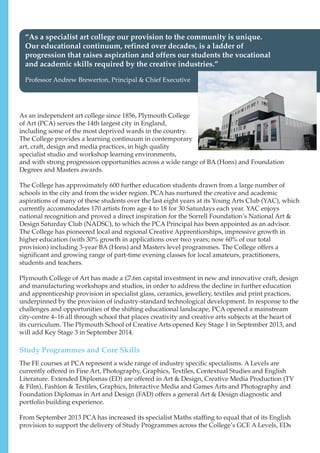 Plymouth college of art - study programmes | PDF