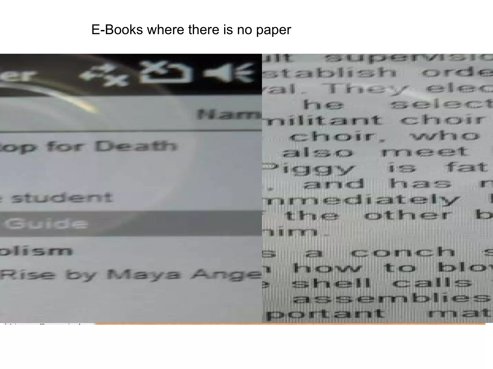 E-Books where there is no paper 
