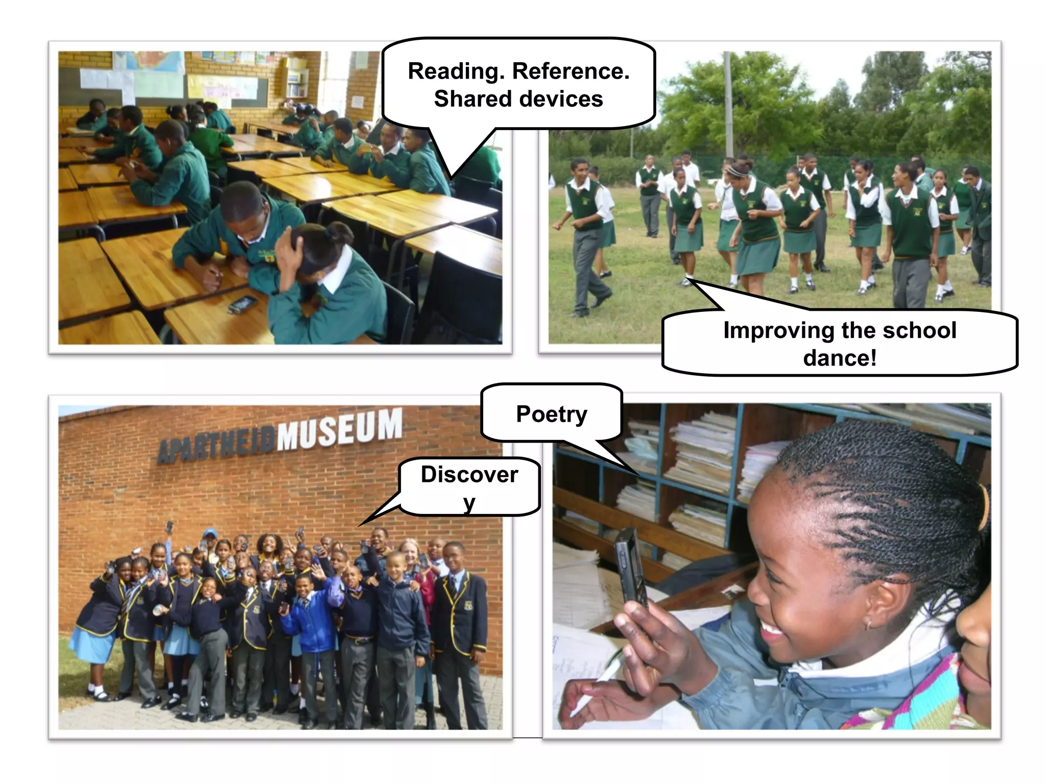 Reading. Reference. Shared devices Improving the school dance! Discovery Poetry 