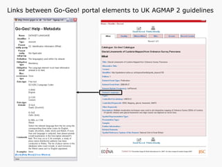 Links between Go-Geo! portal elements to UK AGMAP 2 guidelines 