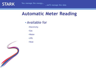 Automatic Meter Reading Available for  Electricity Gas Water LPG Heat 